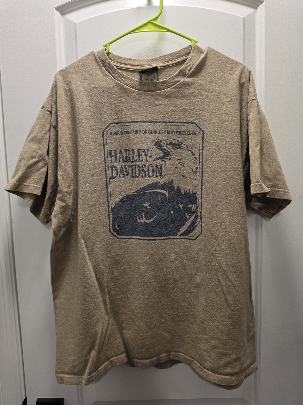 Harley-Davidson Beige Short-Sleeve Tee with Eagle Graphic